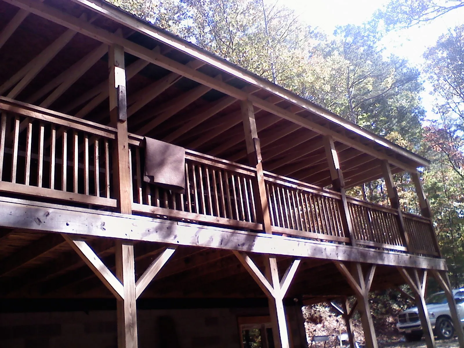Timber framing under a new elevated porch and deck — Roof Leak Repair in Blacksville by Roofing Brothers